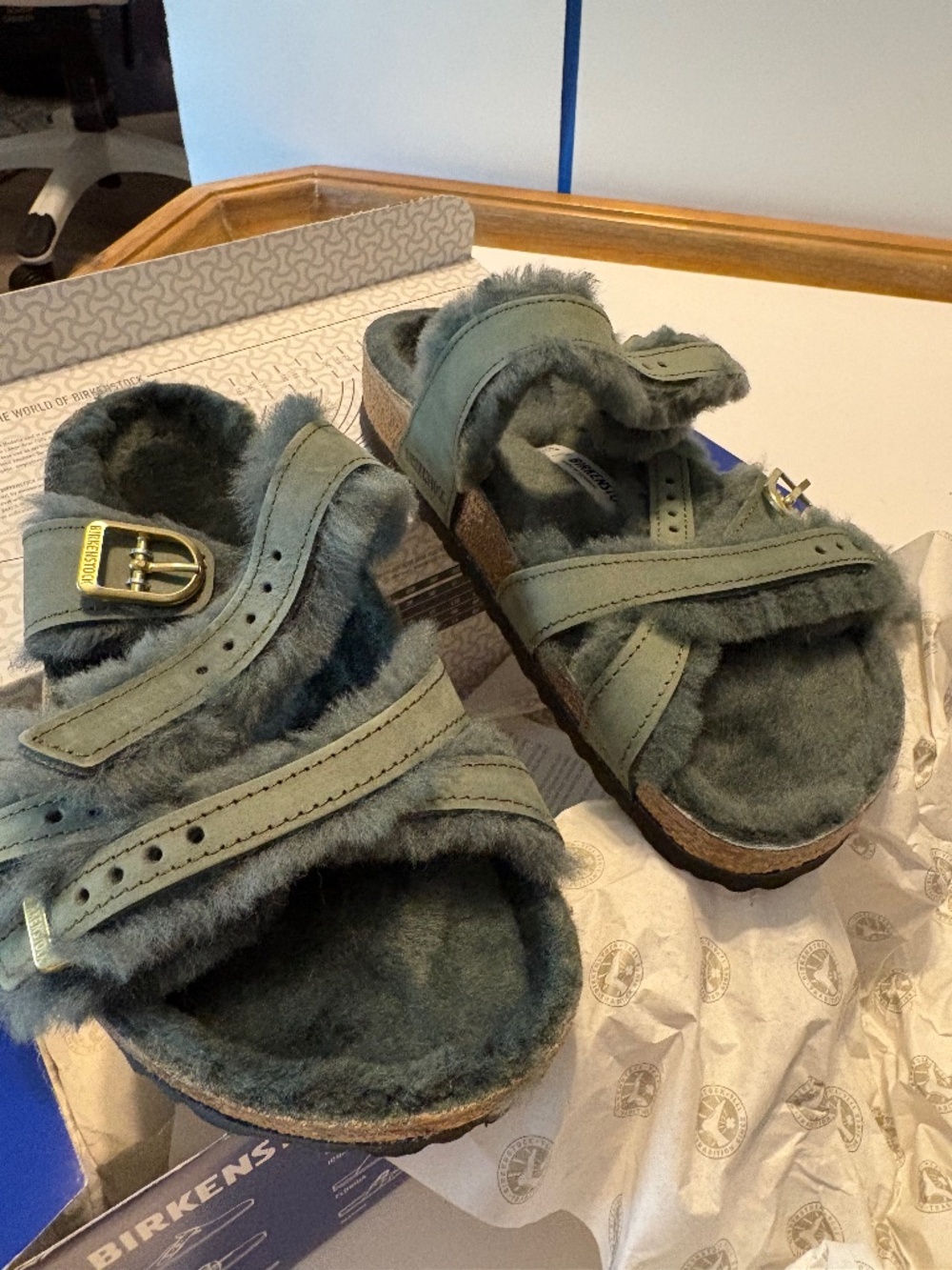 NIB Birkinstock Franca Shearling EU37 regular, thyme green